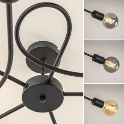 Grote 5-lichts plafondlamp zwart exclusief lichtbronnen></noscript>Straluma Clearance