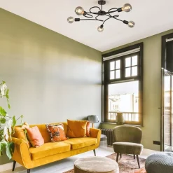 Grote 5-lichts plafondlamp zwart exclusief lichtbronnen></noscript>Straluma Clearance