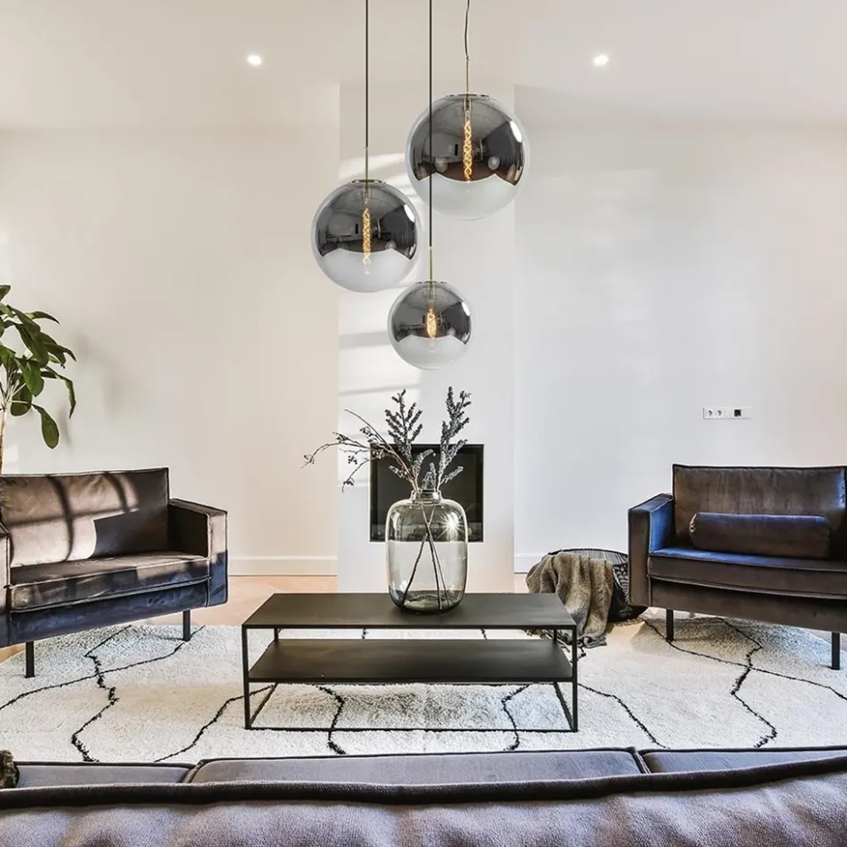 Grote luxe hanglamp brons + smoke glas Medina>Straluma Discount