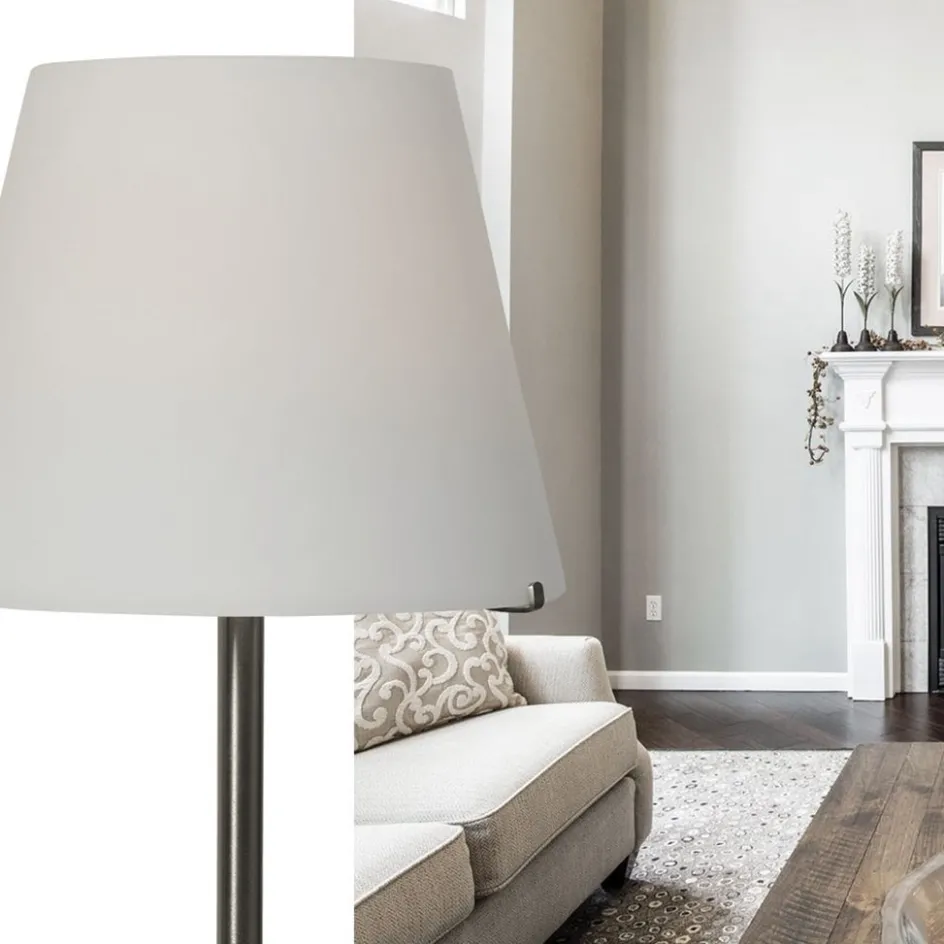 Grote moderne tafellamp Calabro nikkel glas>Straluma Best