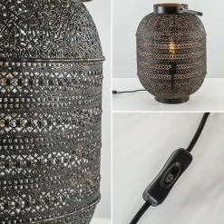 Grote Oosterse tafellamp lantaarn donker bruin><noscript><img width=