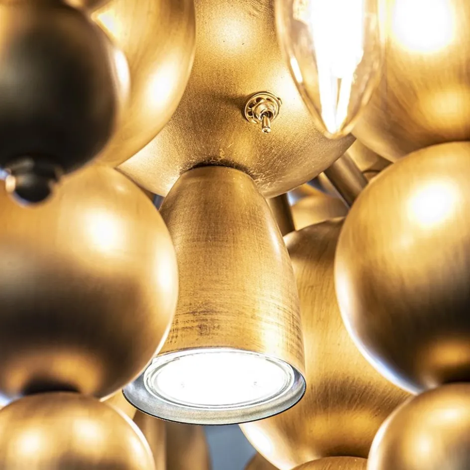 Grote ovale hanglamp Blow mat brass>Straluma Sale