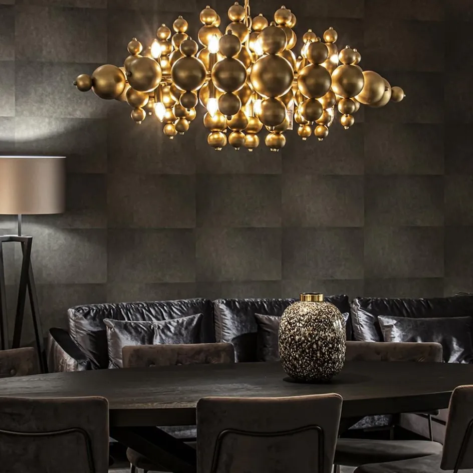 Grote ovale hanglamp Blow mat brass>Straluma Sale