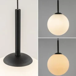 Grote retro hanglamp opaal glas met zwart></noscript>Straluma