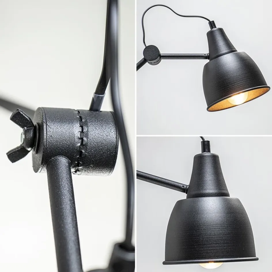 Grote retro wandlamp met zwarte kap verstelbaar>Straluma Hot