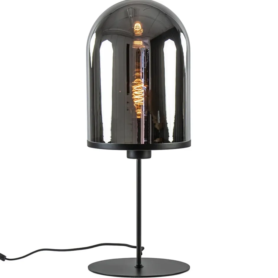 Grote tafellamp Maverick mat zwart met smoke glas>Straluma Best