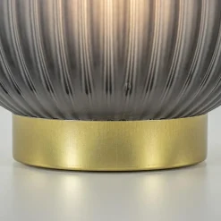 Grote tafellamp Tajera op batterij mat grijs/goud L&L><noscript><img width=