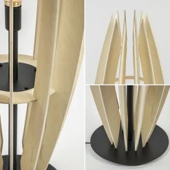 Grote vloerlamp blank hout met mat zwarte voet></noscript>Straluma New