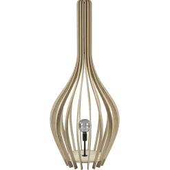 Grote vloerlamp kegel naturel hout met zwart>Straluma Outlet