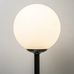 Grote wandlamp mat zwart met witte glazen bol></noscript>Straluma Online