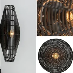 Grote wandlamp Mataka donker bruin rotan inclusief snoer></noscript>Straluma New