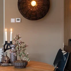 Grote wandlamp Mataka donker bruin rotan inclusief snoer></noscript>Straluma New