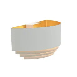 Half ronde wandlamp wit met goud>Straluma