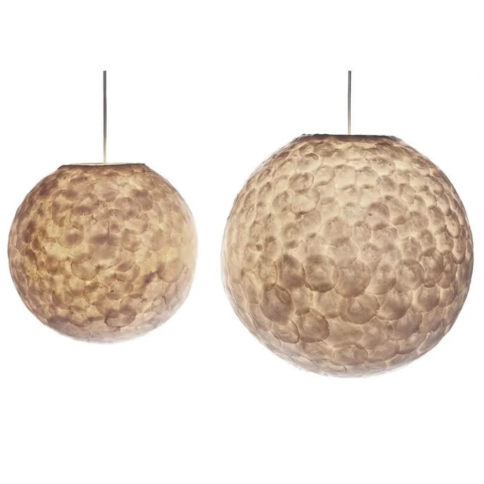 Hanglamp 40 cm rond creme schelpen>Straluma Online