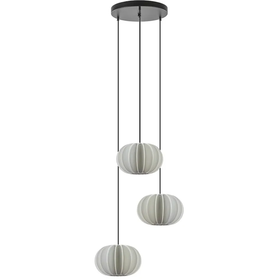 Hanglamp Arena 3L rond zwart/kap wit>Straluma New