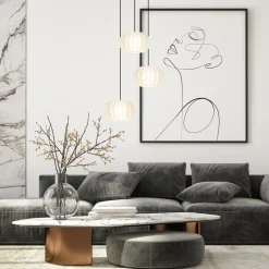 Hanglamp Arena 3L rond zwart/kap wit><noscript><img width=