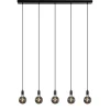 Hanglamp balk 110cm + 5x pendel zwart>Straluma Clearance
