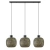 Hanglamp balk 3L zwart + bamboe>Straluma Best