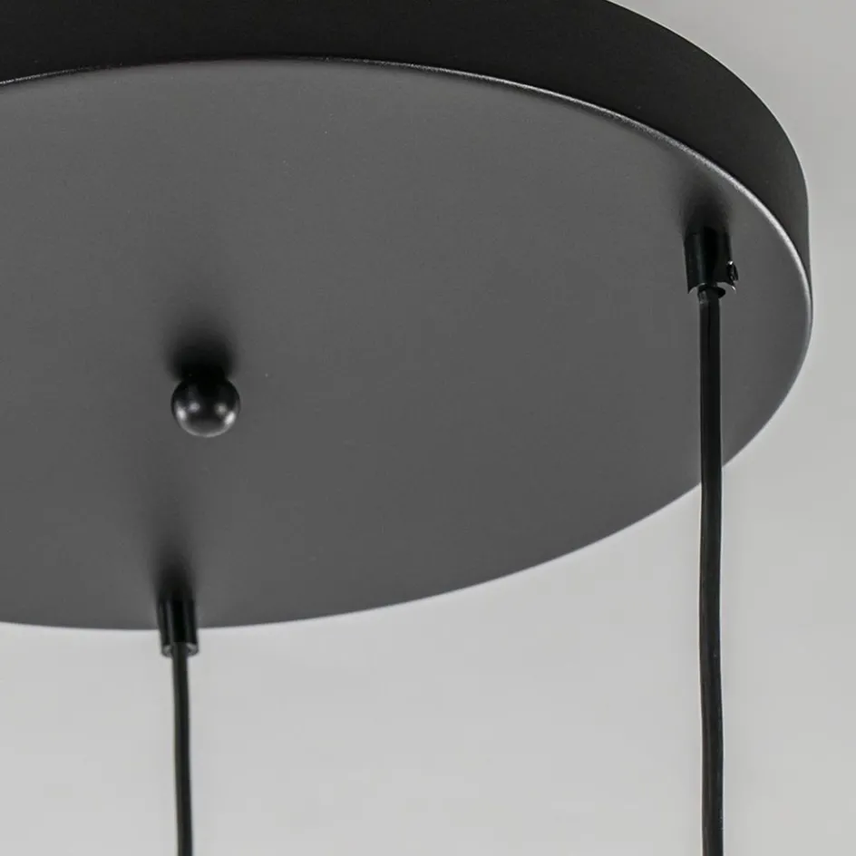 Hanglamp Bella 3L rond zwart+smoke glas>Straluma Best