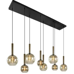 Hanglamp Bella 8L zwart/brons/smoke mix>Straluma Clearance