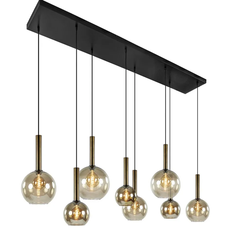 Hanglamp Bella 8L zwart/brons/smoke mix>Straluma Clearance