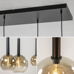 Hanglamp Bella Smoke 6L multipendel zwart/glas mix></noscript>Straluma New