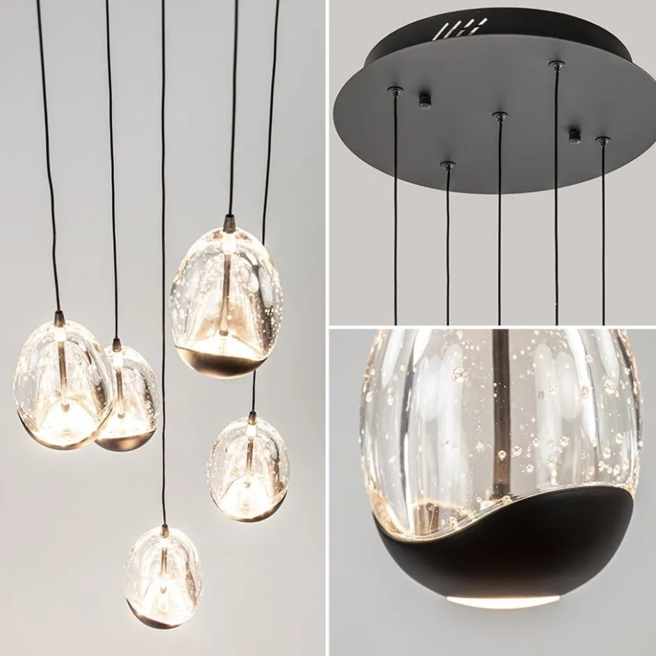 Hanglamp Black Egg 5L rond zwart/helder>Straluma Sale