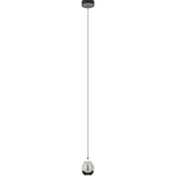 Hanglamp Black Egg 1L zwart/helder glas>Straluma