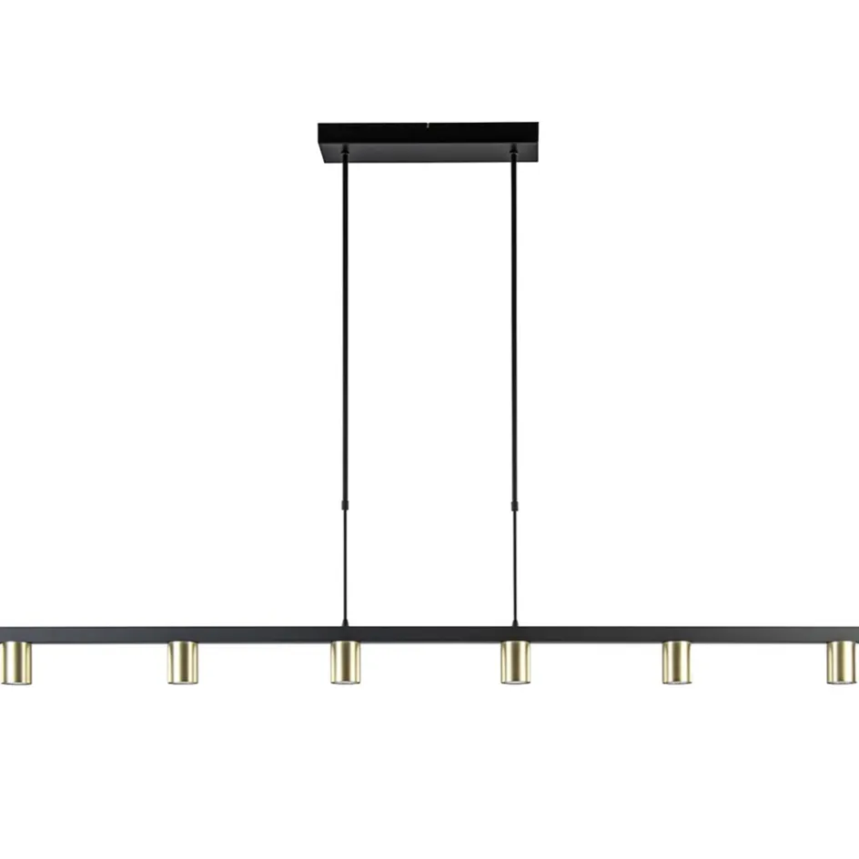 Hanglamp Bounce 6L 160cm zwart/goud>Straluma Clearance