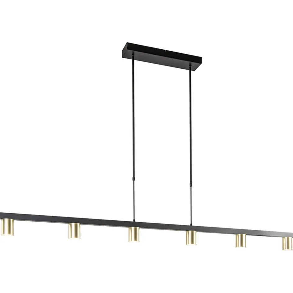 Hanglamp Bounce 6L 160cm zwart/goud>Straluma Clearance
