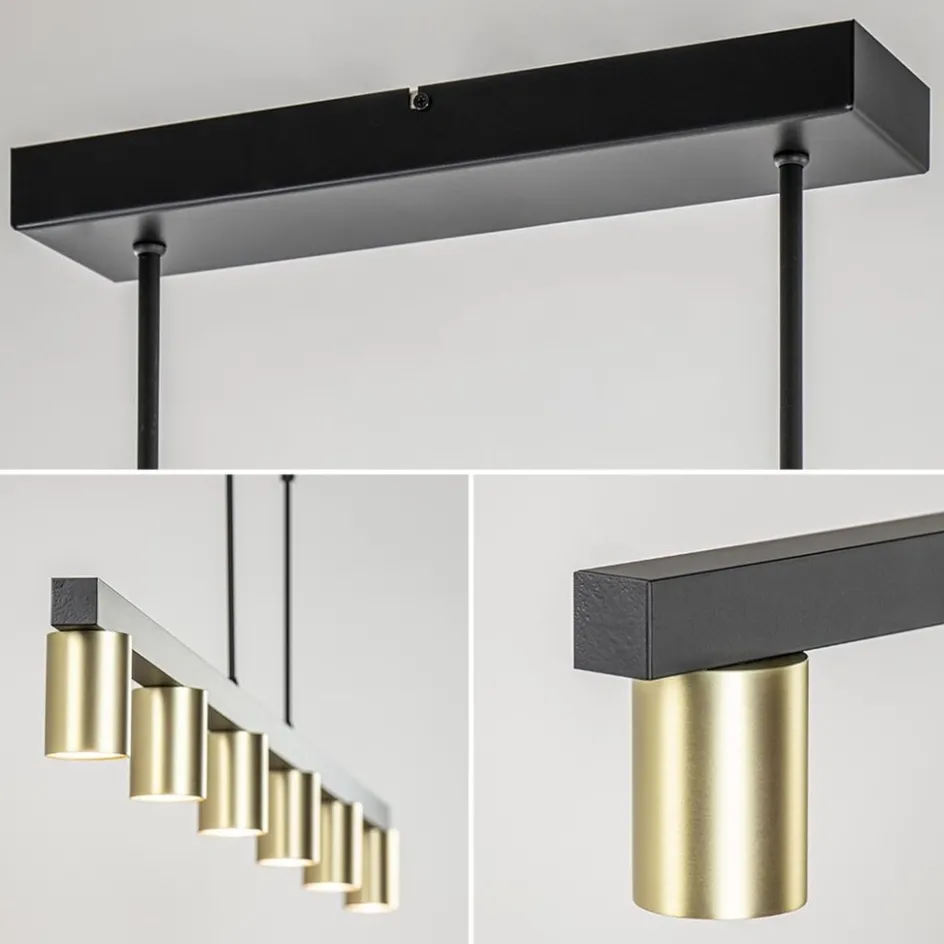 Hanglamp Bounce 6L 160cm zwart/goud>Straluma Clearance