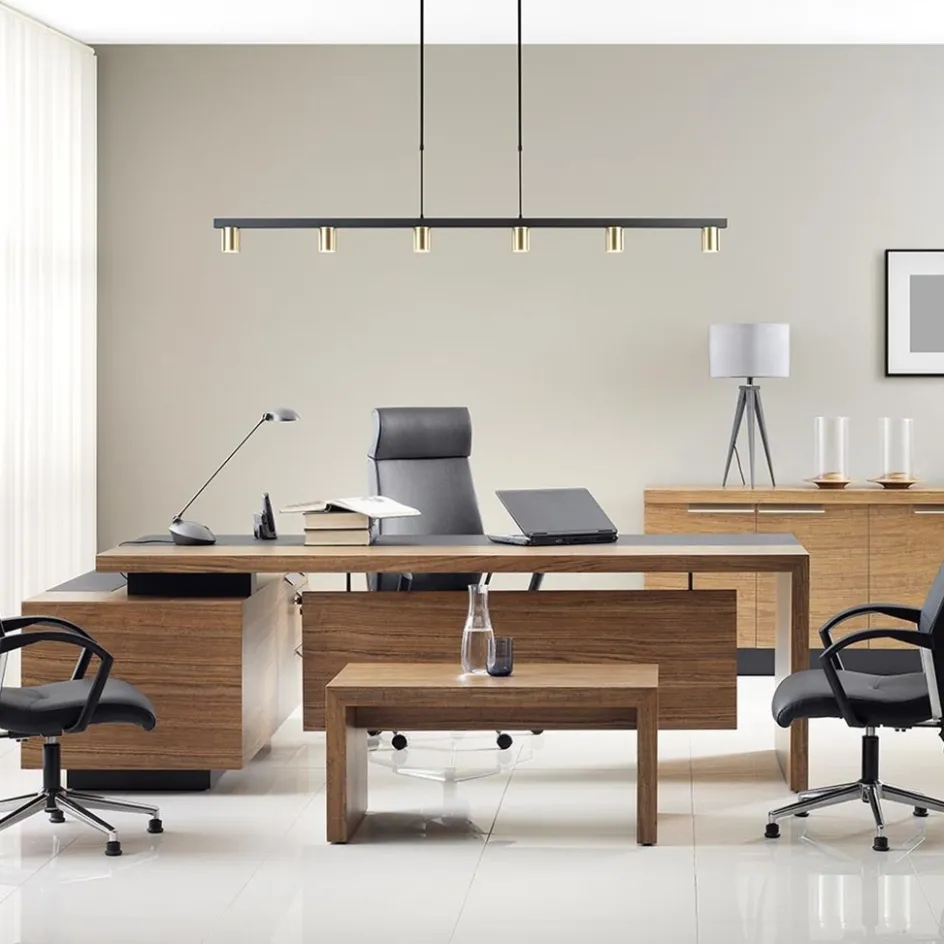 Hanglamp Bounce 6L 160cm zwart/goud>Straluma Clearance