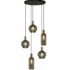 Hanglamp Bounty 5L rond zwart/matgoud>Straluma Discount