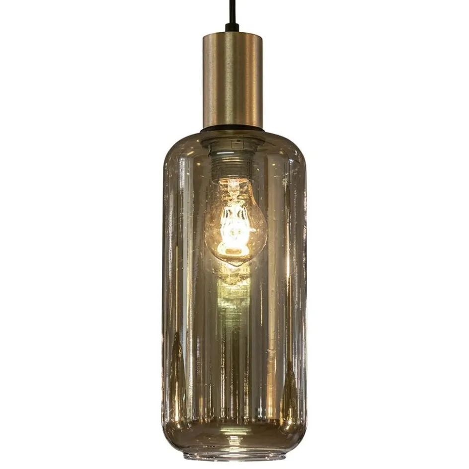 Hanglamp Bounty 5L rond zwart/matgoud>Straluma Discount