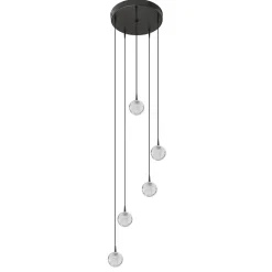 Hanglamp Bubbles 5L rond zwart/helder dtw>Straluma Clearance