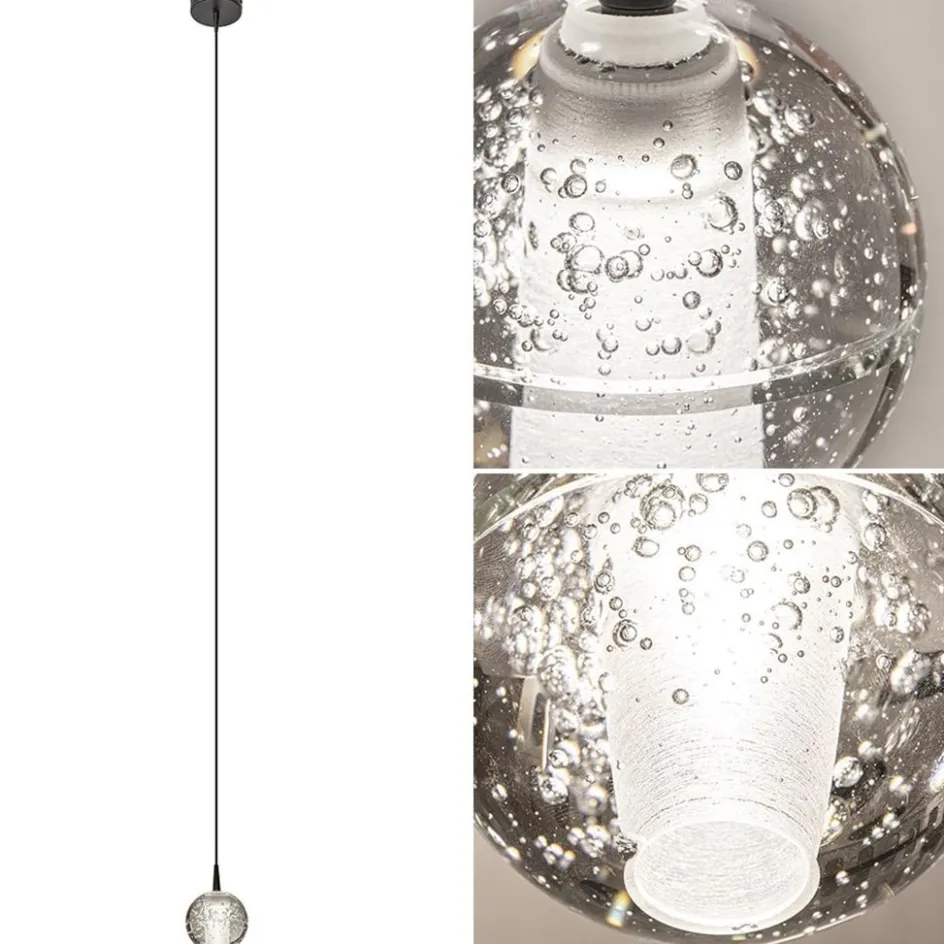 Hanglamp Bubbles 1L zwart/helder dtw>Straluma Clearance