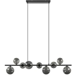Hanglamp Calcio 9l zwart + smoke glas>Straluma Outlet