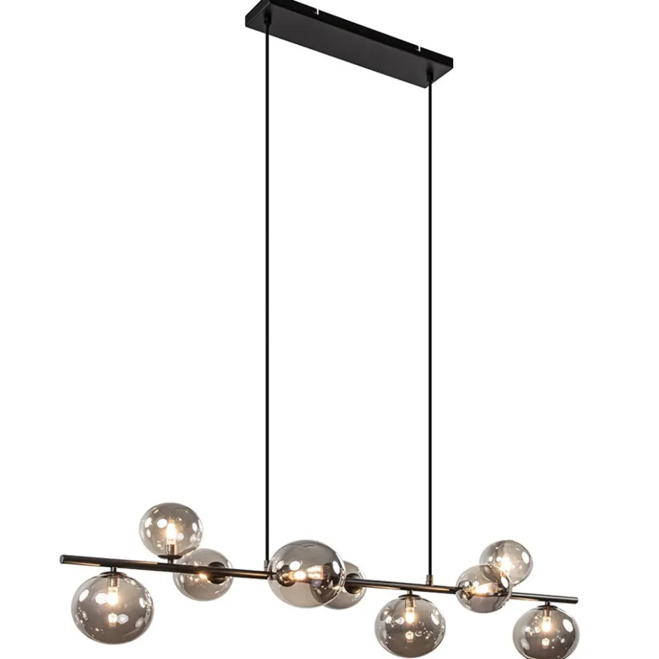 Hanglamp Calcio 9l zwart + smoke glas>Straluma Outlet