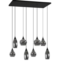 Hanglamp Cambio 8L zwart + smoke glas>Straluma Outlet