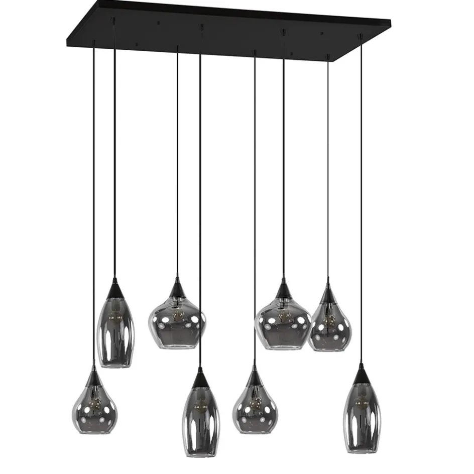 Hanglamp Cambio 8L zwart + smoke glas>Straluma Outlet