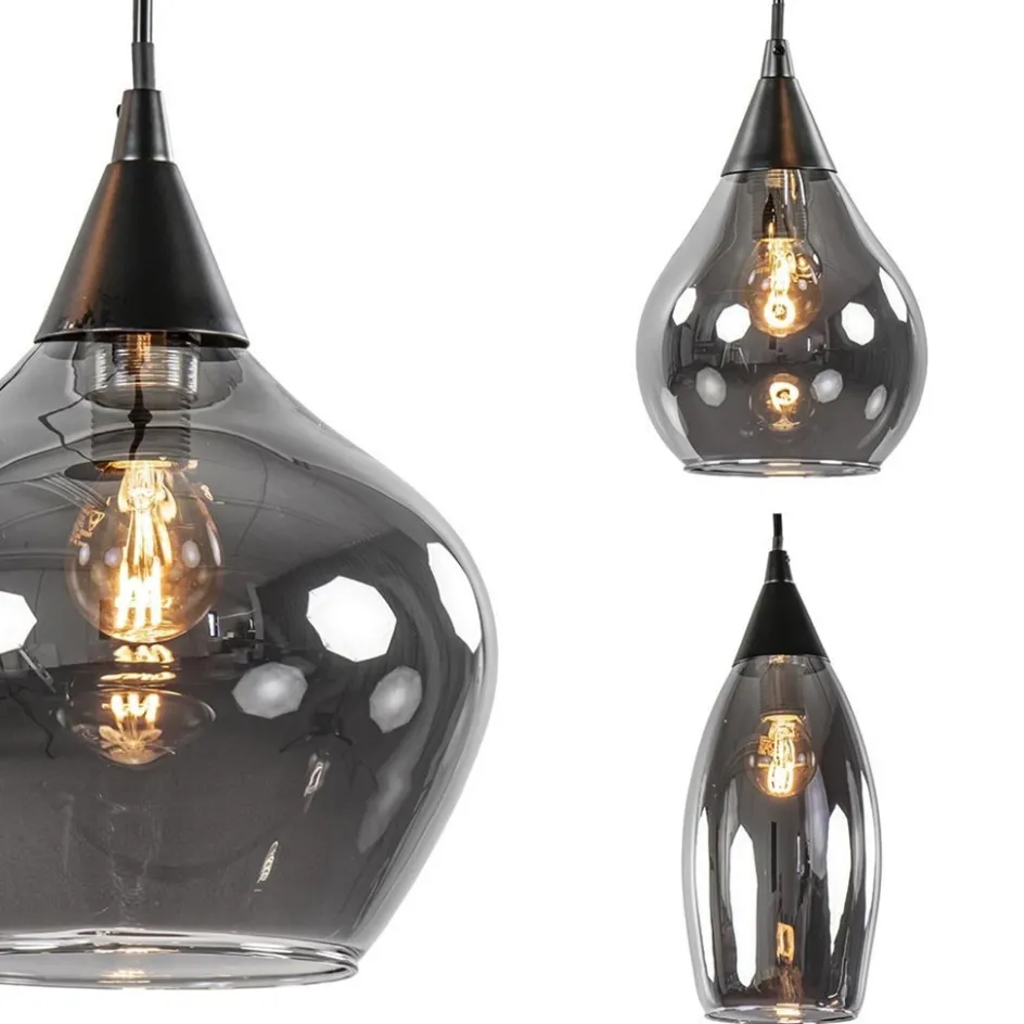 Hanglamp Cambio 8L zwart + smoke glas>Straluma Outlet