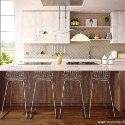 Hanglamp Capri staal/glas eettafel><noscript><img width=