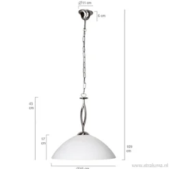 Hanglamp Capri staal/glas woonkamer><noscript><img width=