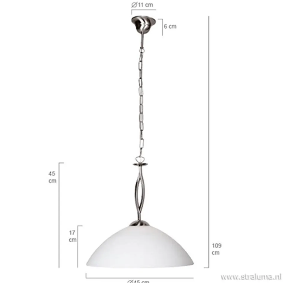 Hanglamp Capri staal/glas woonkamer>Straluma Online