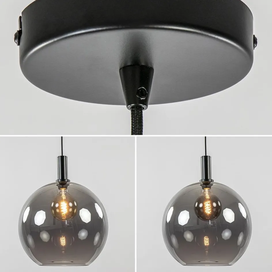 Hanglamp Chandra 1L zwart + glas 40cm>Straluma Online