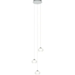 Hanglamp chroom/helder glas 3-lichts>Straluma Sale