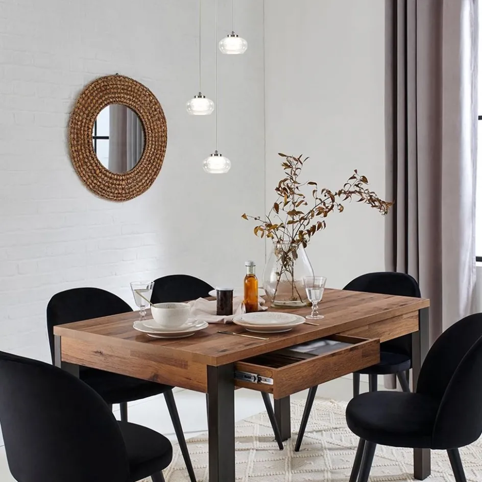 Hanglamp chroom/helder glas 3-lichts>Straluma Sale