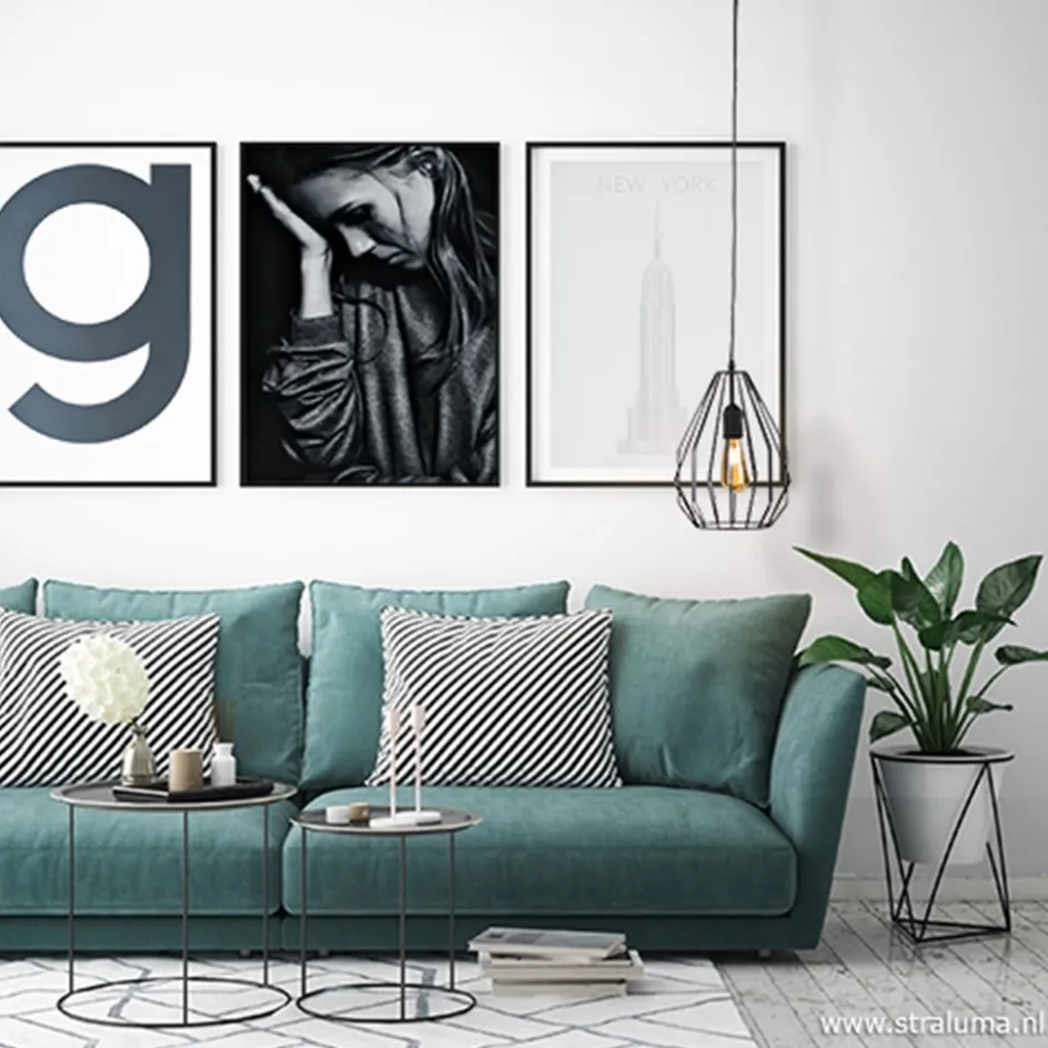 Hanglamp draad mat zwart>Straluma Discount