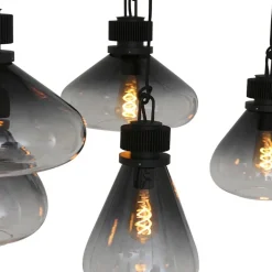 Hanglamp Flere 6L zwart smoke/clear glas></noscript>Straluma Online