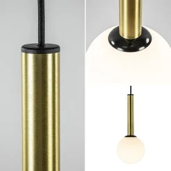 Hanglamp Globe 3L rond zwart/goud/wit></noscript>Straluma Hot